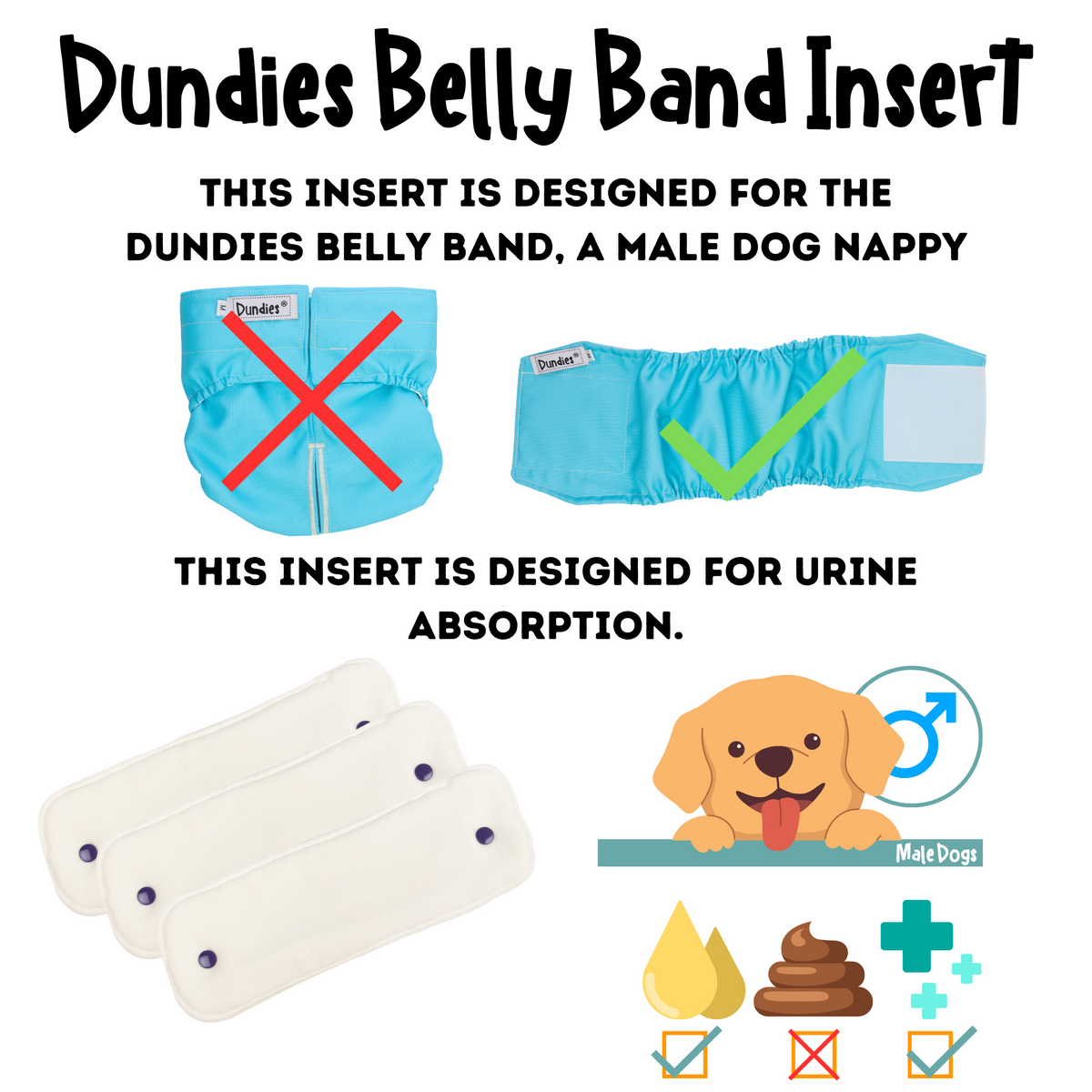 Dundies Belly Band Insert 5 Pack