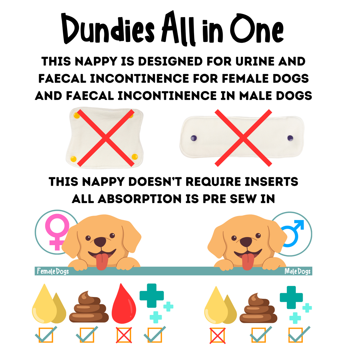 Dundies Brown All In One Nappy (AIO)