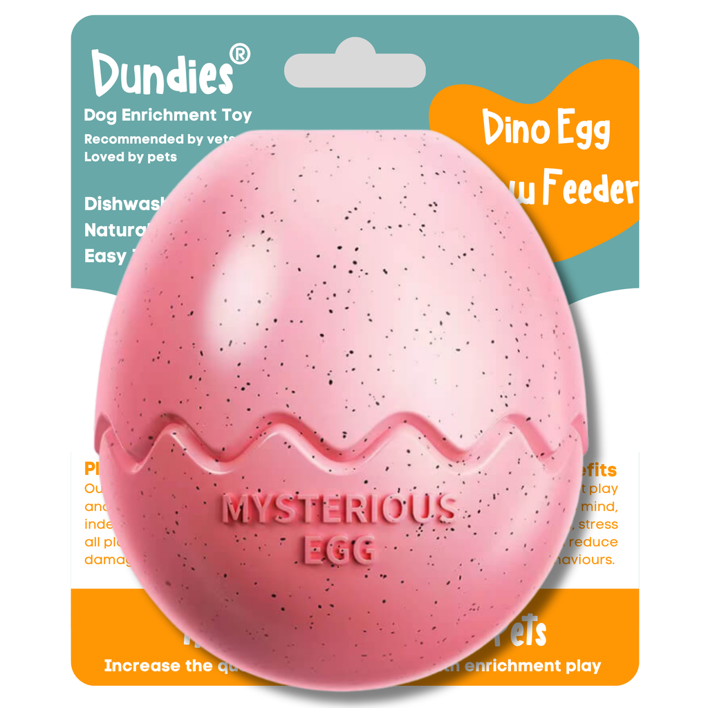 Dundies Dino Egg Slow Feeder Dog Enrichment Toy - Pink - Dundies Pty Ltd