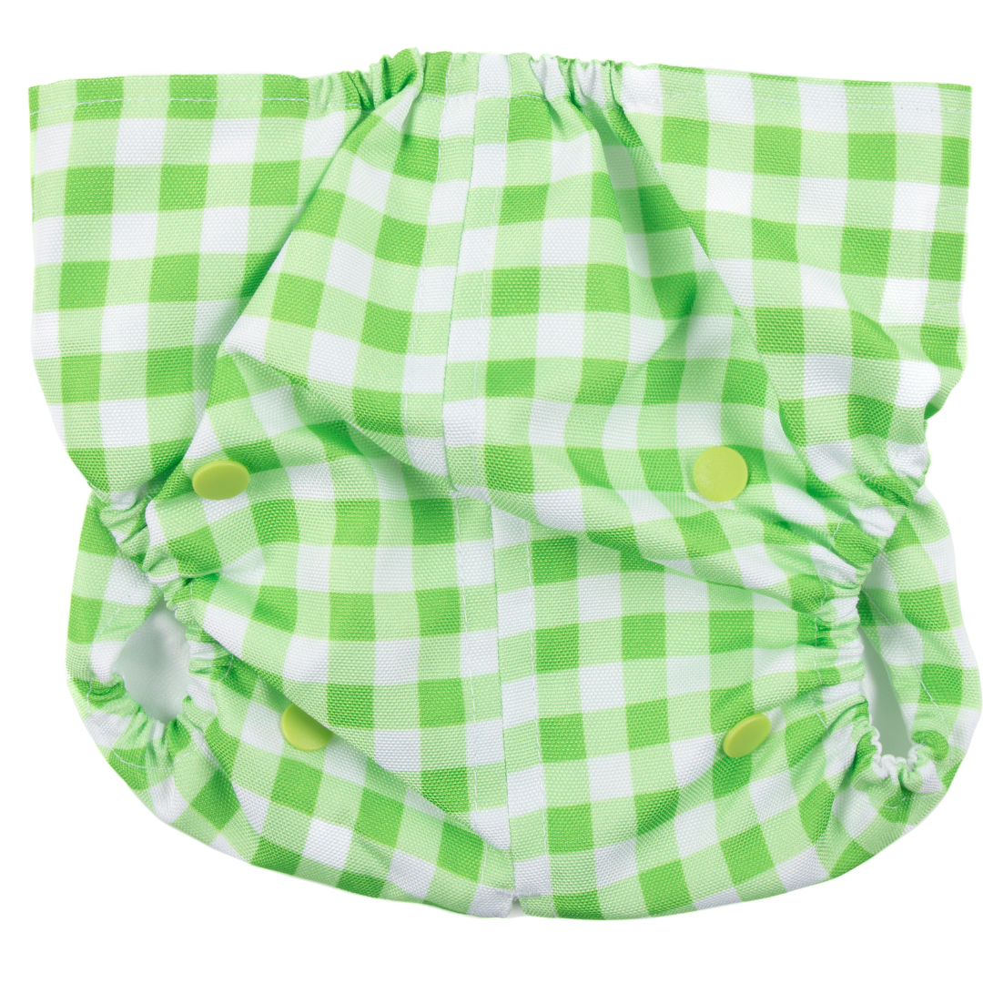 Dundies Green Gingham All In One Nappy V2 (AIO)