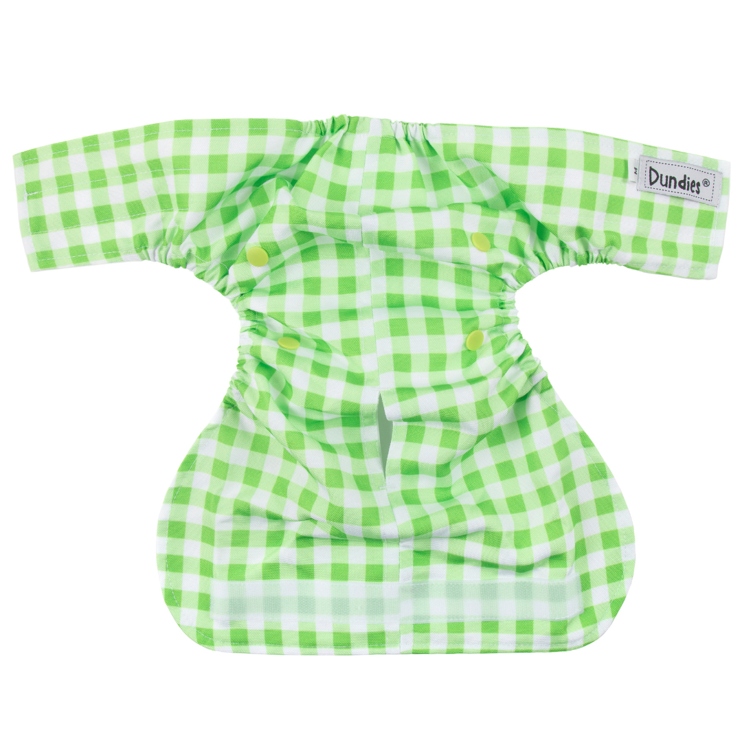 Dundies Green Gingham All In One Nappy V2 (AIO)