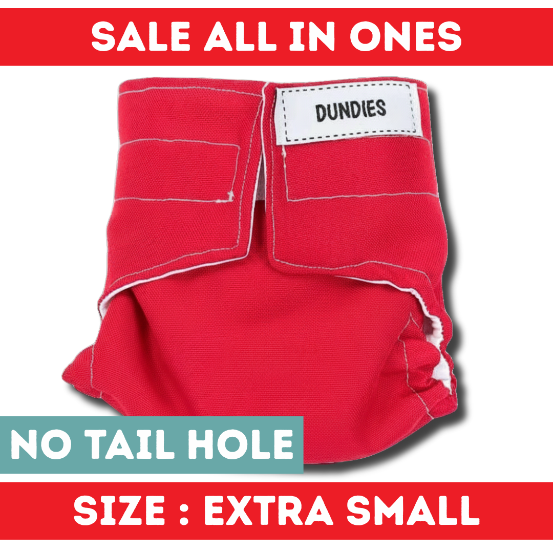 Dundies All In One - Extra Small - No Tail Hole - SALE