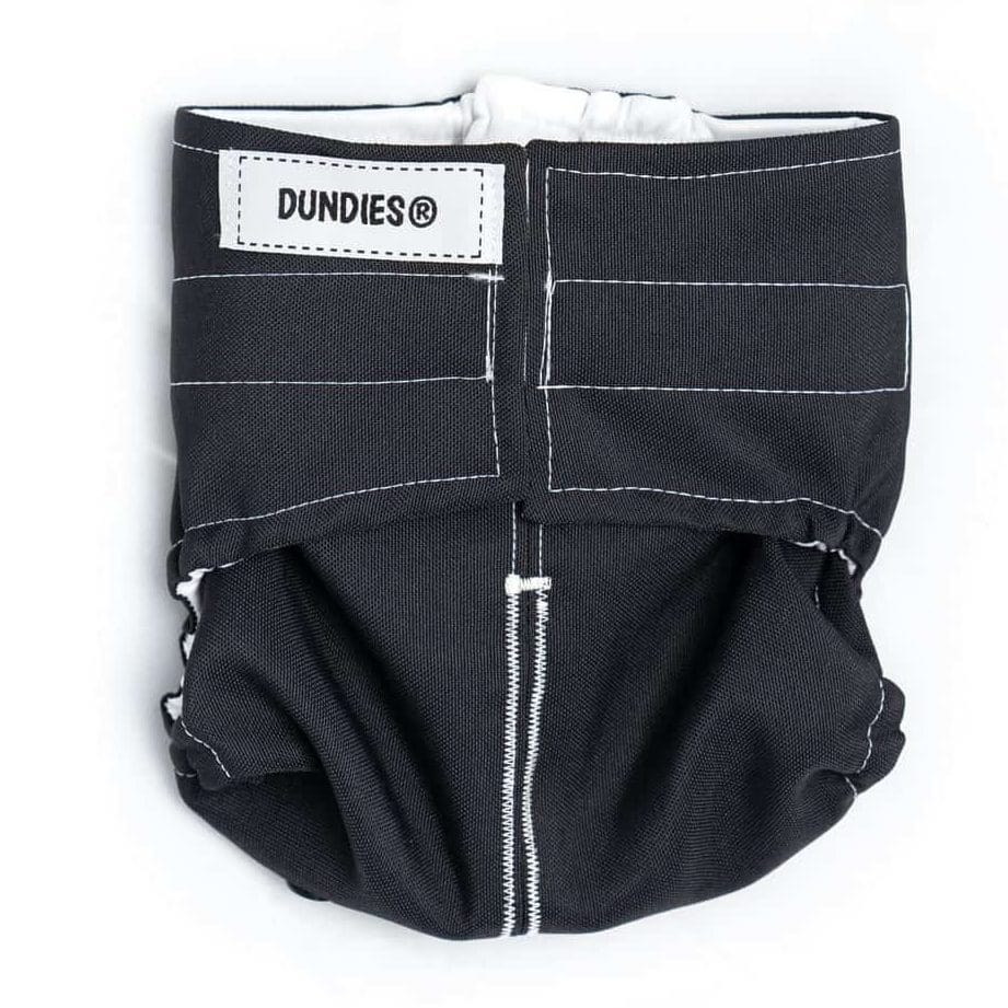 Dundies Black All In One Nappy (AIO)-Dundies Australia - Vet Recommended Pet Nappies