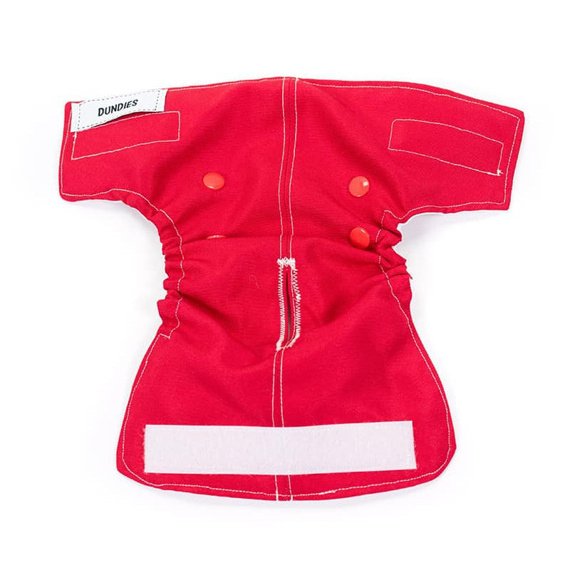 Dundies Red All In One Nappy (AIO)-Dundies Australia - Vet Recommended Pet Nappies